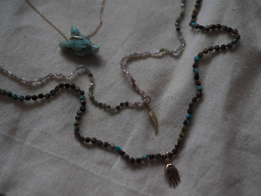 Chrysocolla Hand Carved Wolf