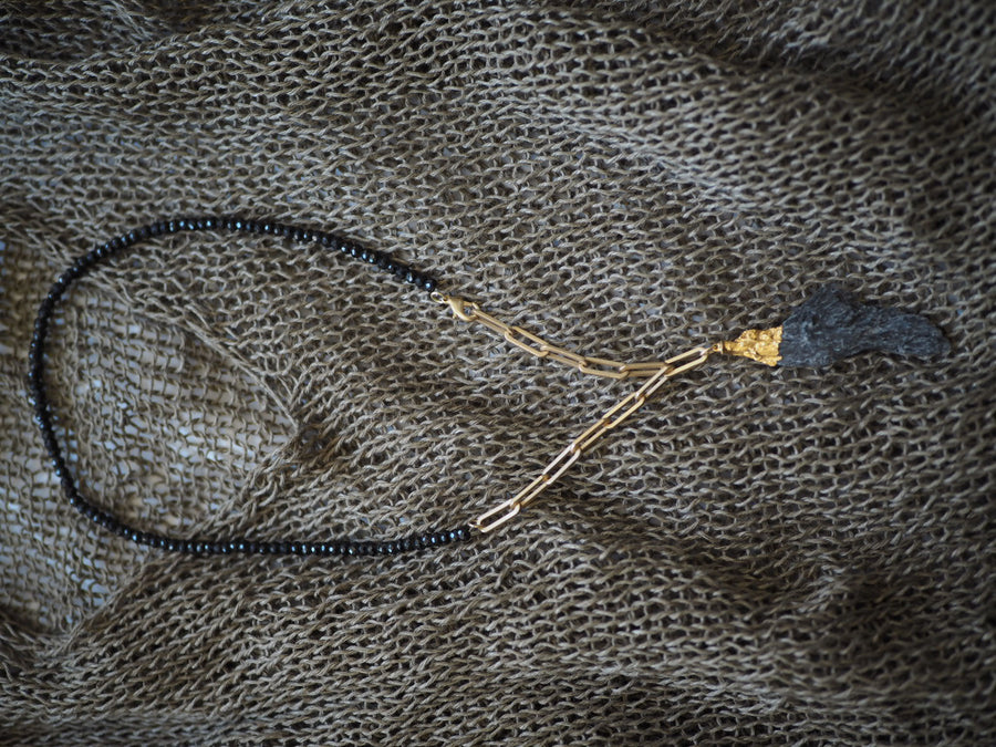 Lariat Necklace - black tourmaline