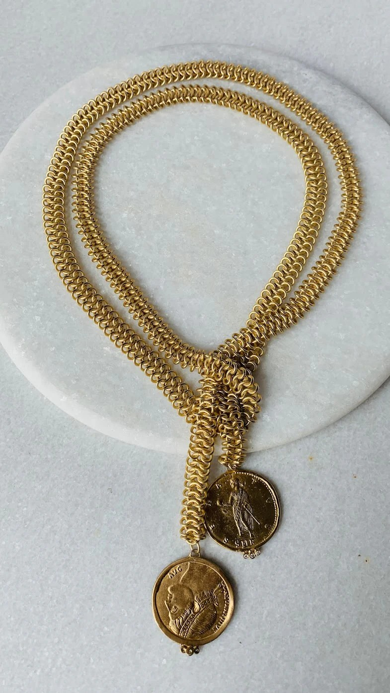 Matt Lariat Necklace - Coin