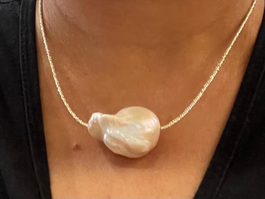Simple African Spacer Necklace - Triple Pearl