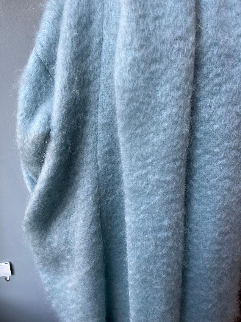 Mohair cocoon coat - sky blue