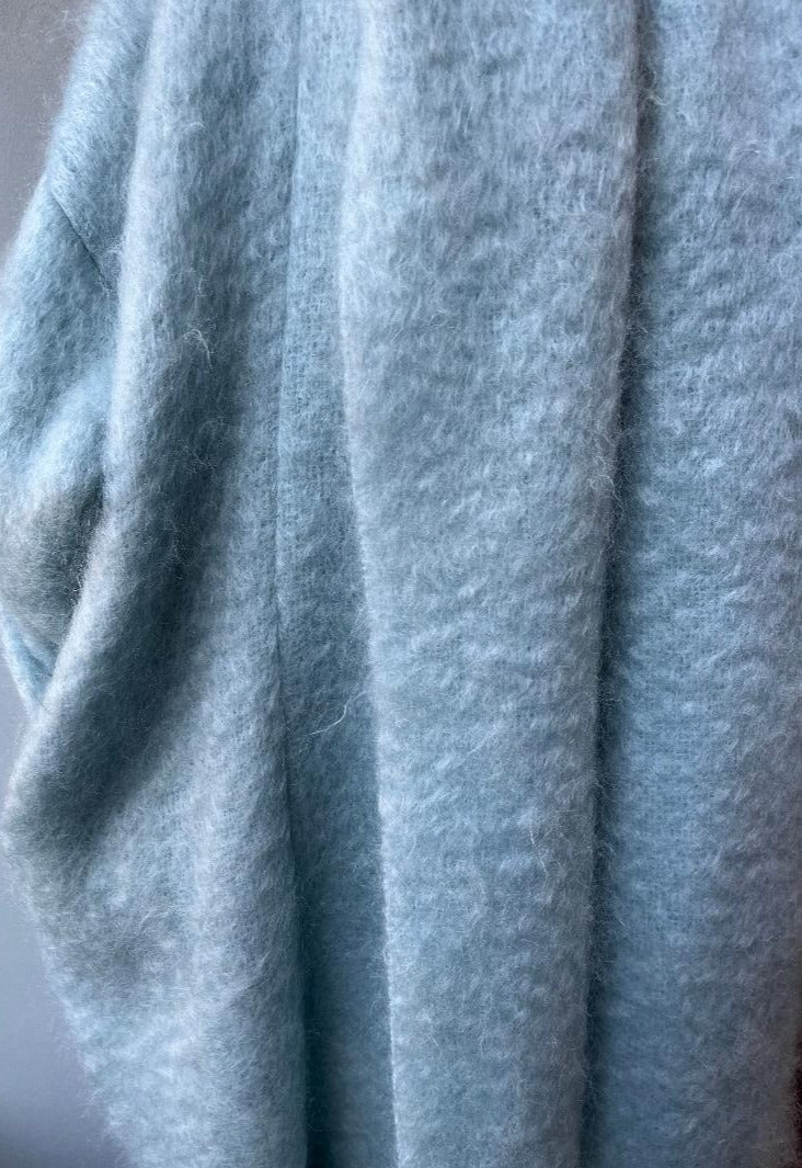 Mohair cocoon coat - sky blue