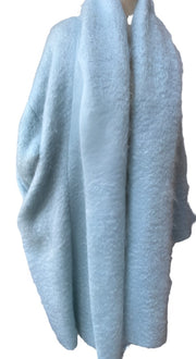 Mohair cocoon coat - sky blue