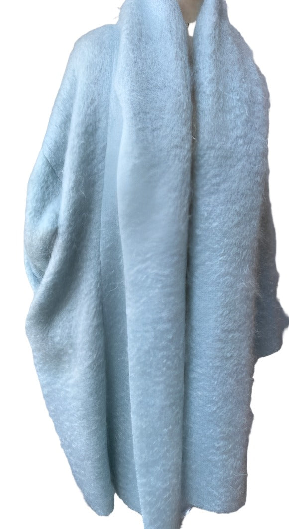 Mohair cocoon coat - sky blue