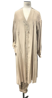 Pin-tuck silk duster / shirt dress - Natural