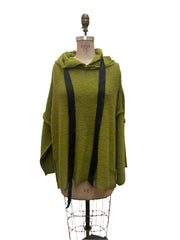 Amano Baby alpaca Spring weight sloppy Joe hoodie - Chartreuse