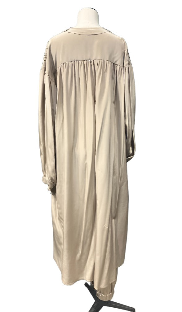 Pin-Tuck Duster / Shirt Dress (Silk) - Natural