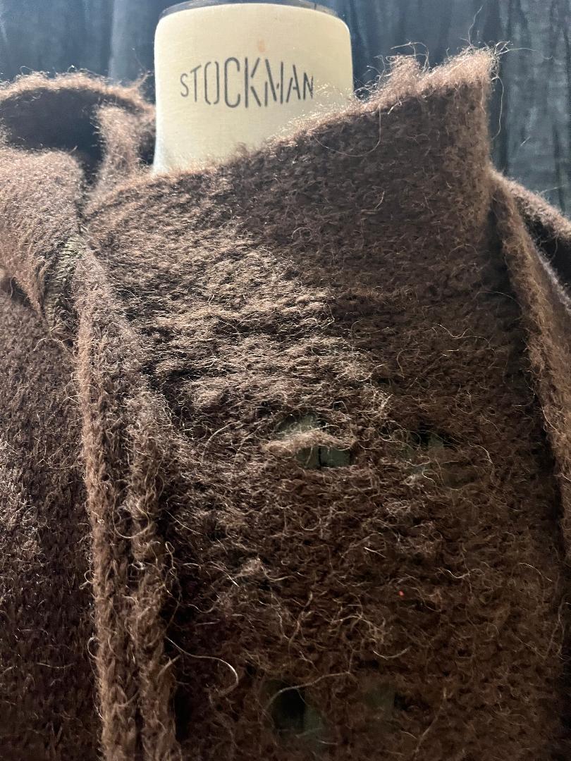 Alpaca Distressed Spider Lace Cardigan -Mocca