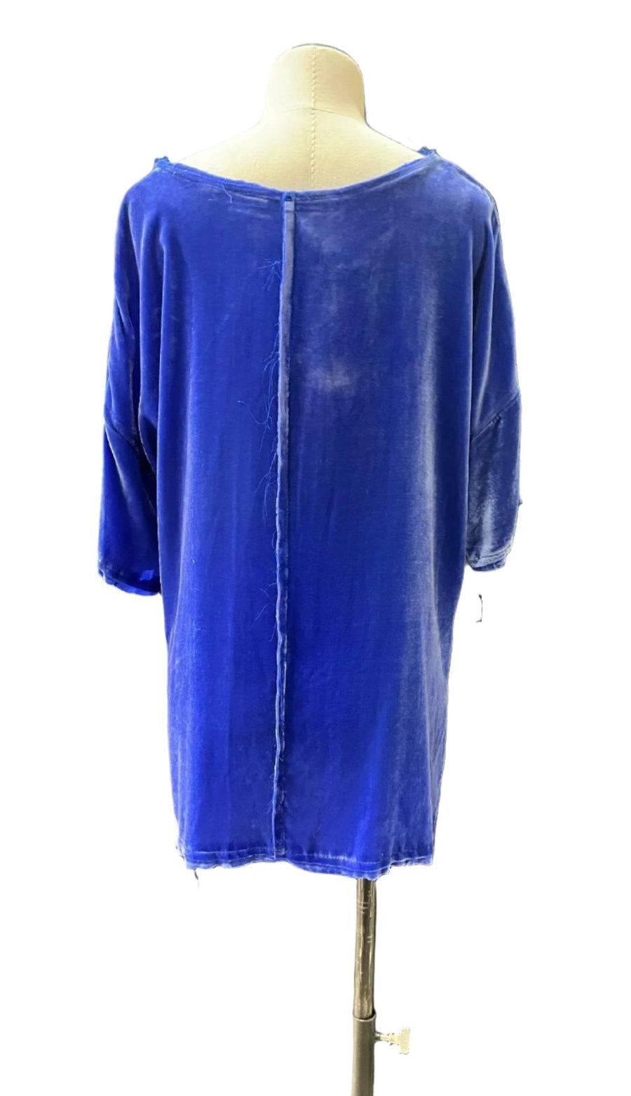 Silk Velvet Tee Top - Marine Blue