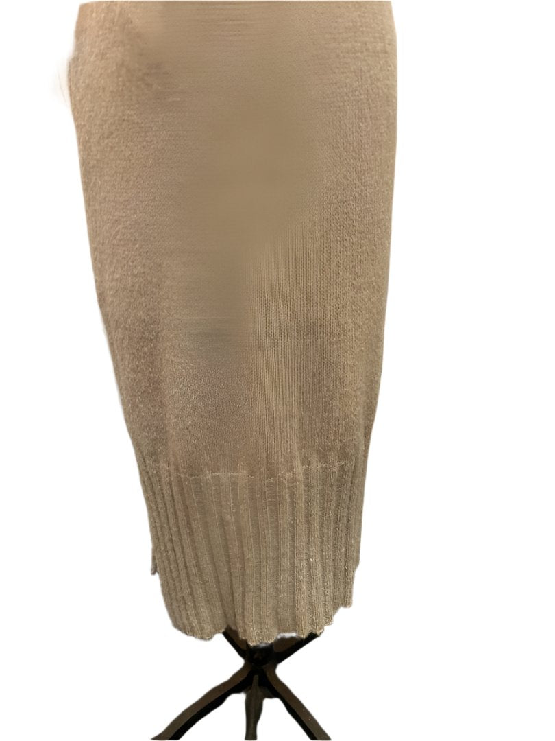 Knit Pencil Skirt (Alpaca) - Oat