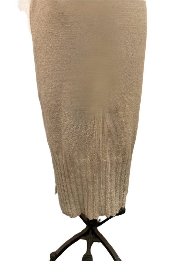 Knit Pencil Skirt (Alpaca) - Oat