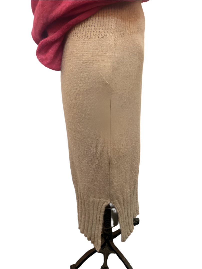 Knit Pencil Skirt (Alpaca) - Oat