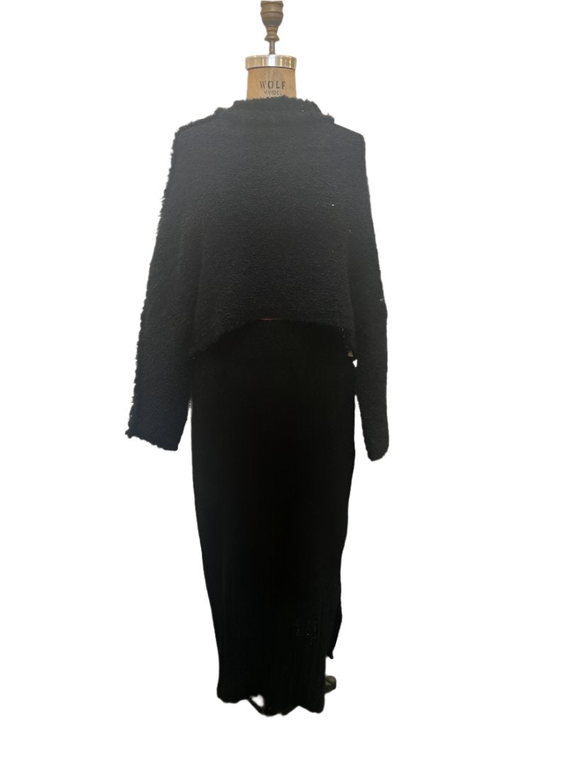Knit Pencil Skirt (Alpaca)- Black