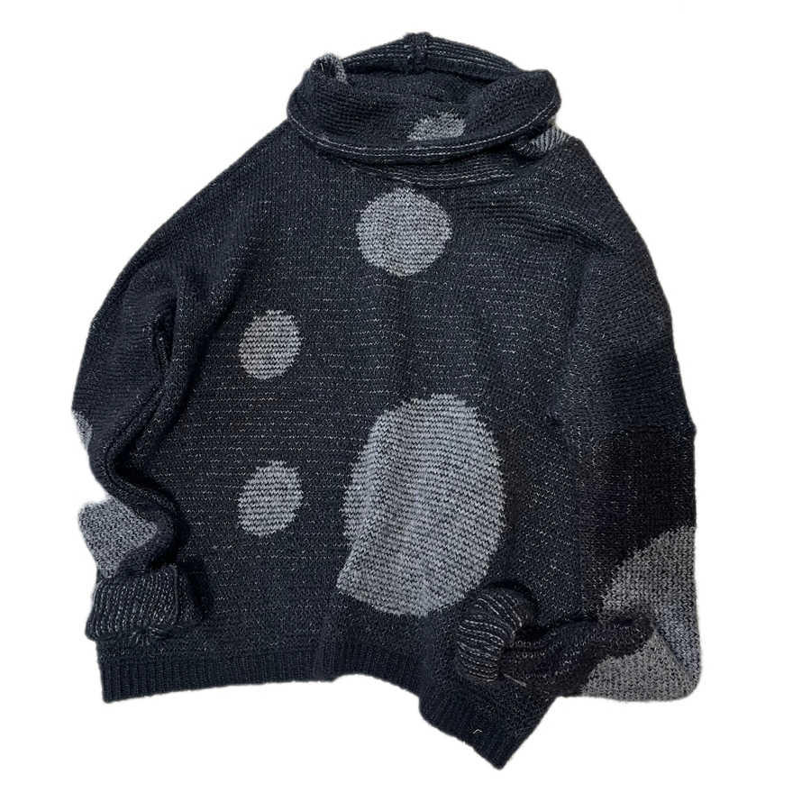 Over size alpaca spot sweater