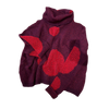 Over size alpaca spot sweater- Merlot/Red Spot