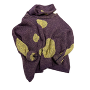 Over size alpaca spot sweater- Purple/Yellow spot