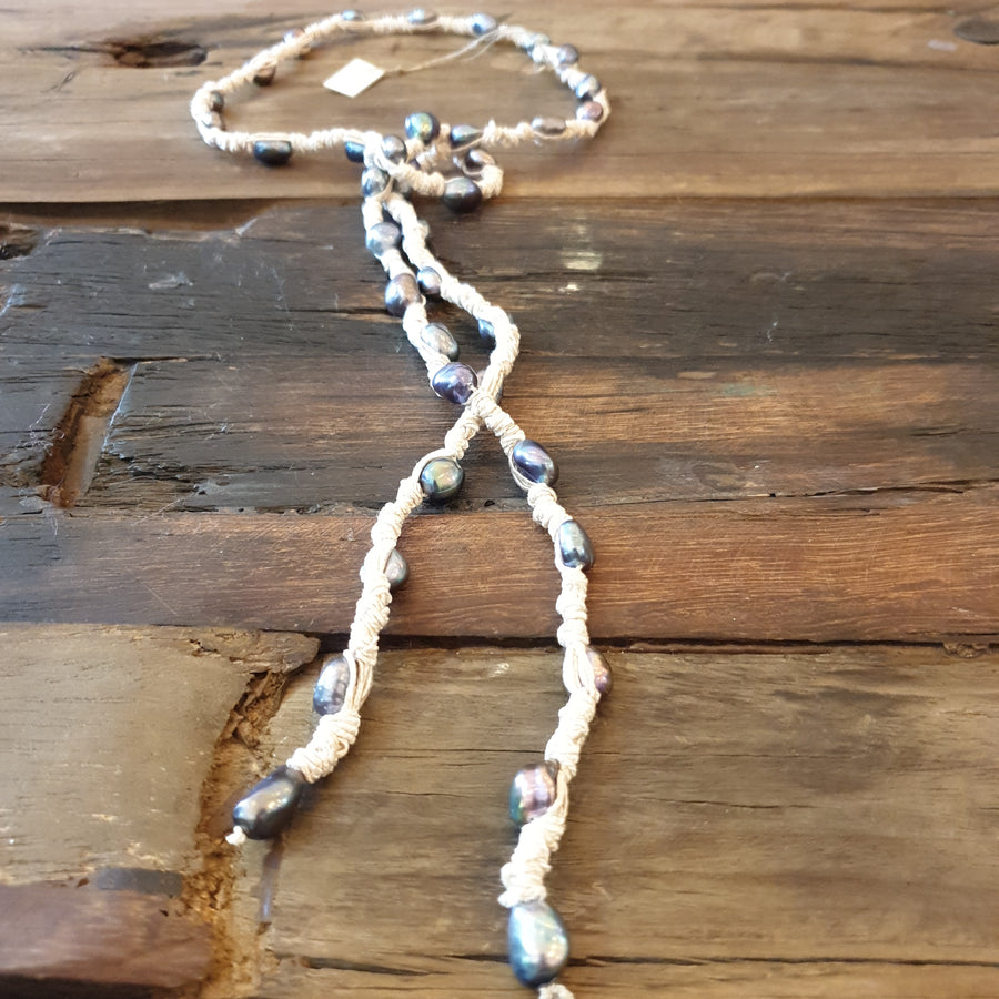 Mela pearl wrap serpentine necklace