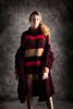 Hand knit variagated stripe Funnel neck sweater