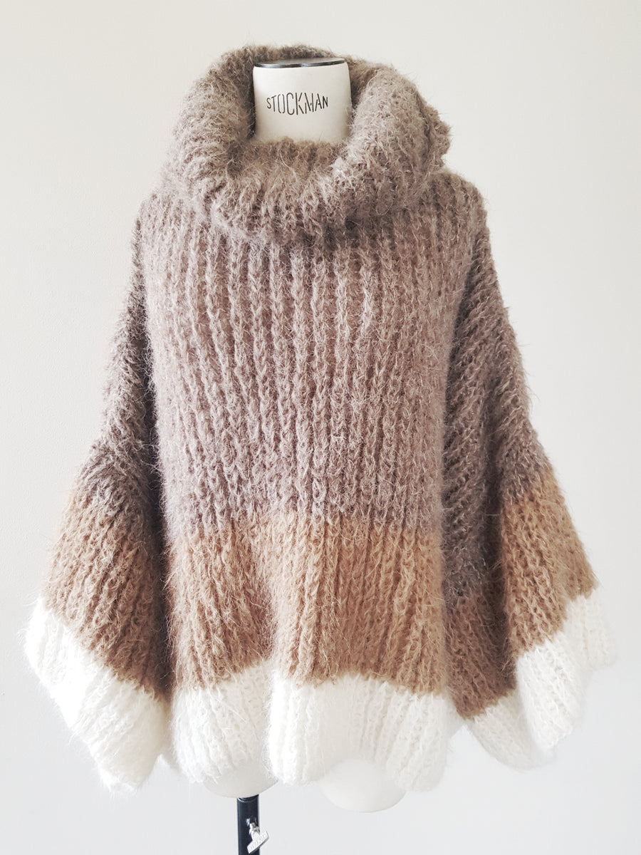 Amano hand-knit oversize funnel neck sweater