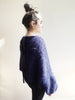 Hand knit batwing sweater with Tie back (Alpaca) - Navy