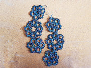 Amano tatting 'frivolite' hand crafted earrings