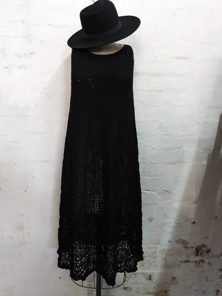 Amano loom linen maxi dress with foil print