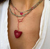 Embroidered Heart on a string of semi precious stones by Antonia Rossi