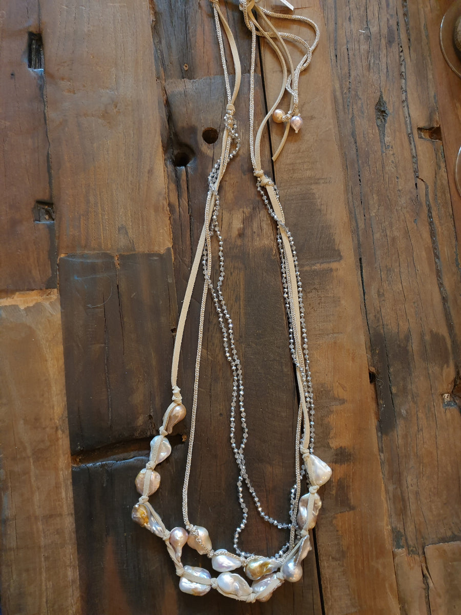 Mela pearl multi strand necklace