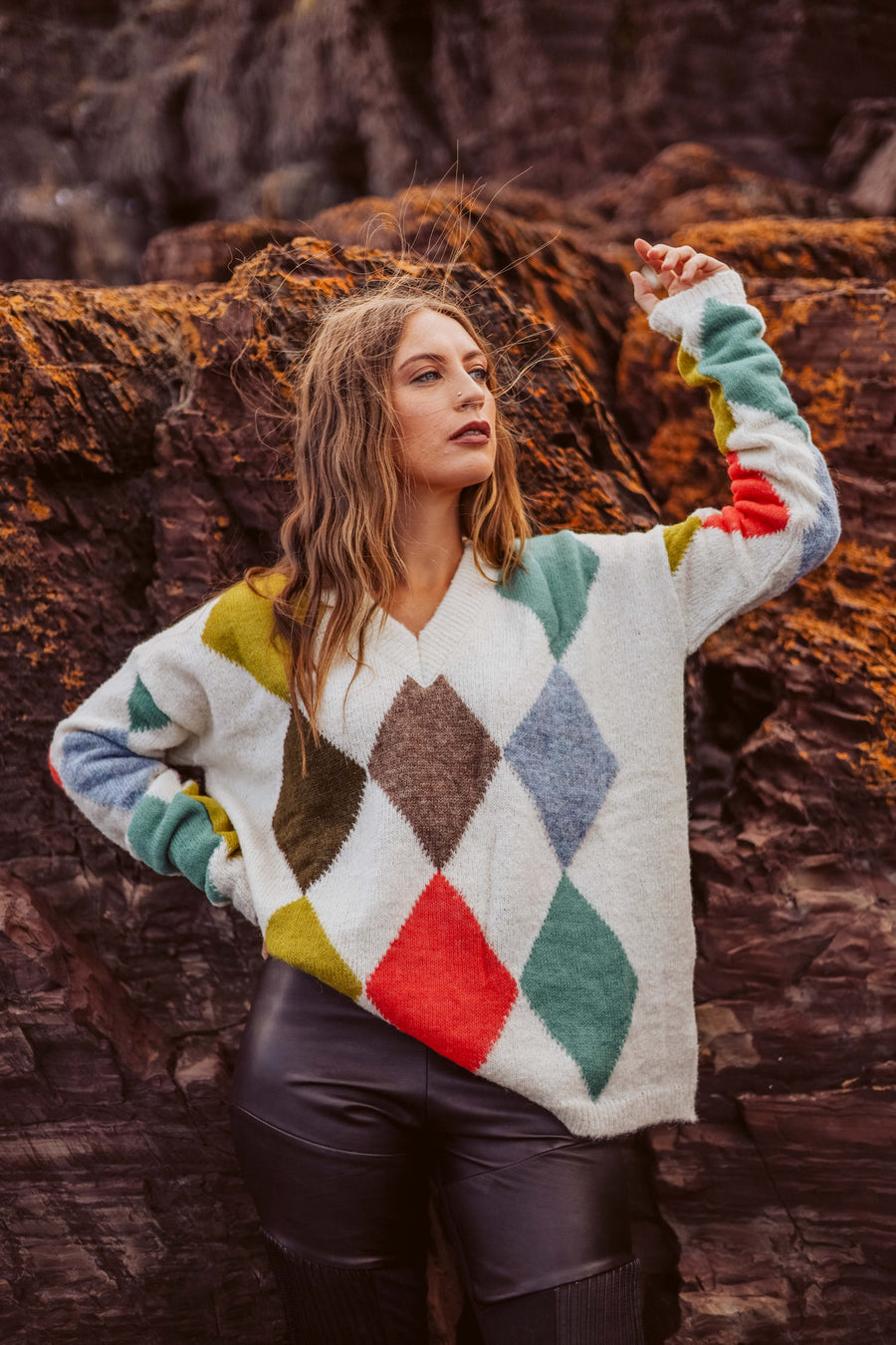 Amano alpaca argyle sweater