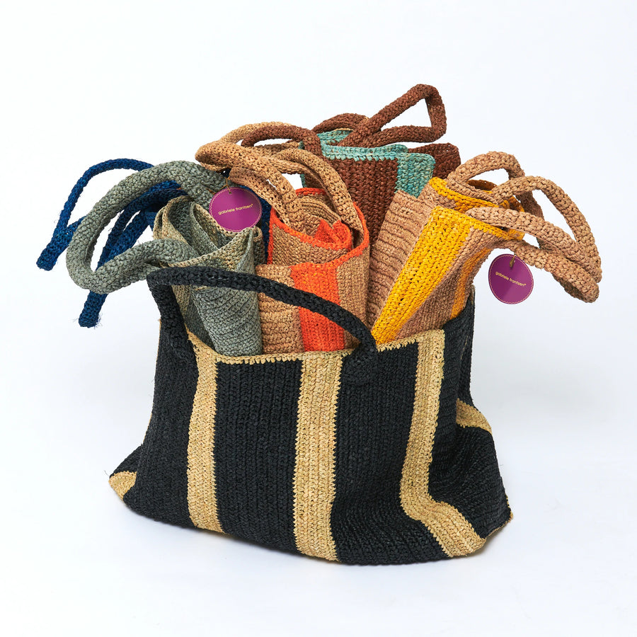 Raffia handbag - Multicolor/Black