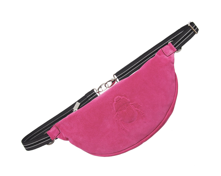 Scarab Belt Bag - Hot pink Suede