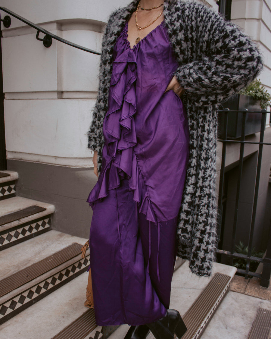Amano silk culotte pant - violet