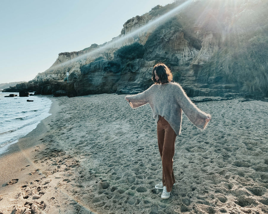 Amano Alpaca Handwoven Funnel Neck Sweater
