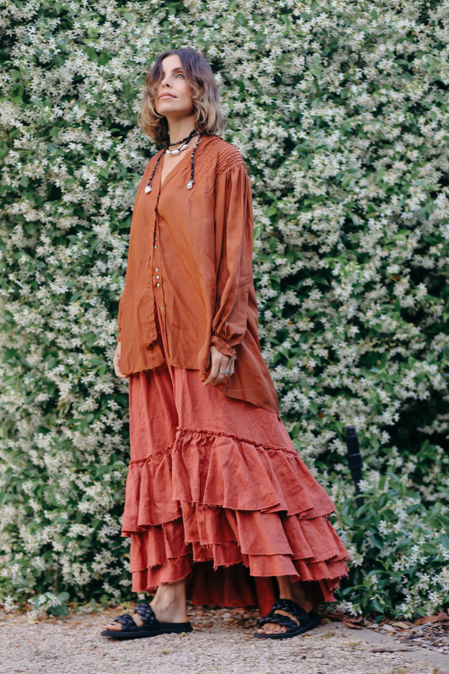 Tiered Swan skirt - Linen