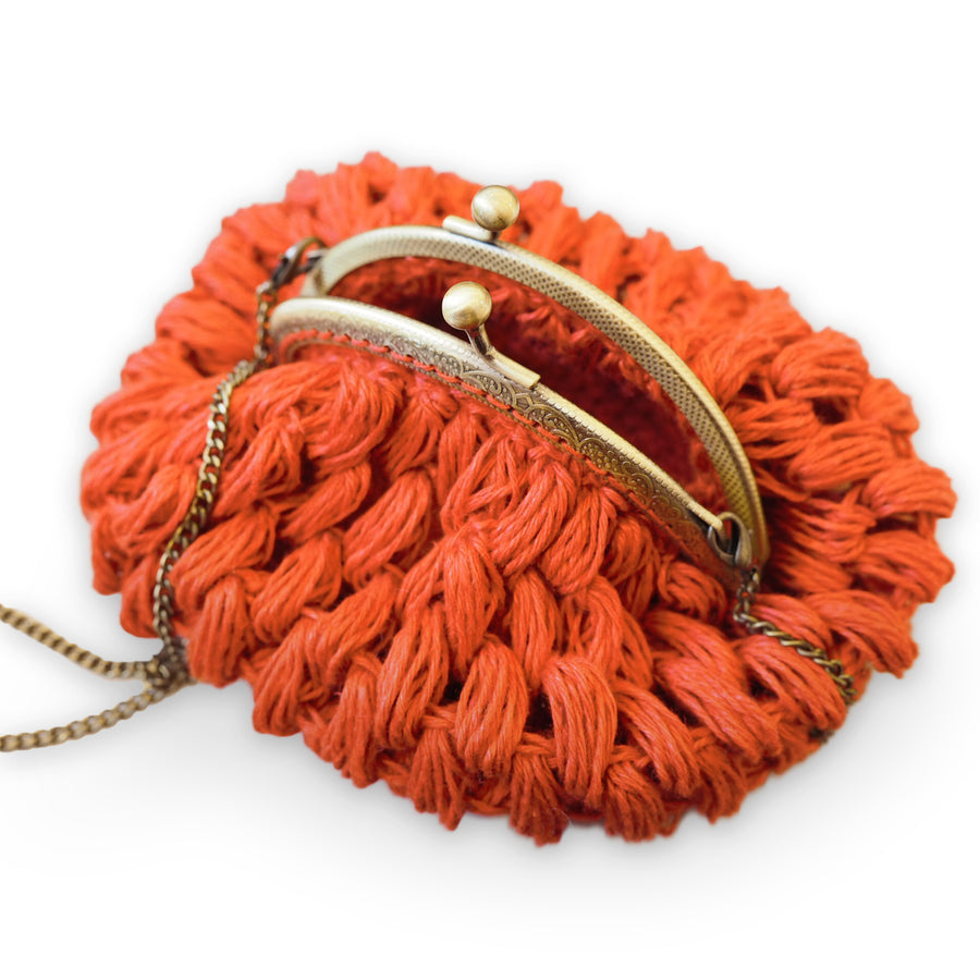 Terracotta Hand Crochet Linen Purse Mini from Amano by Lorena Laing