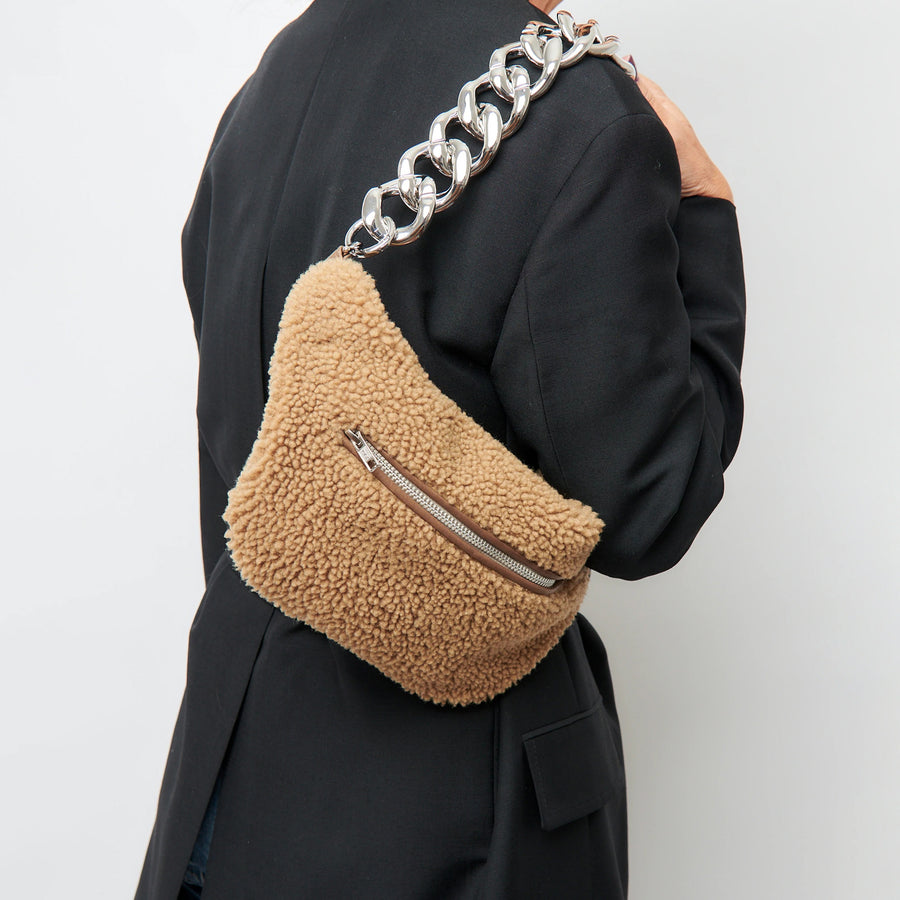 Model wearing a honey Gabriele Frantzen Cosy Belt Bag