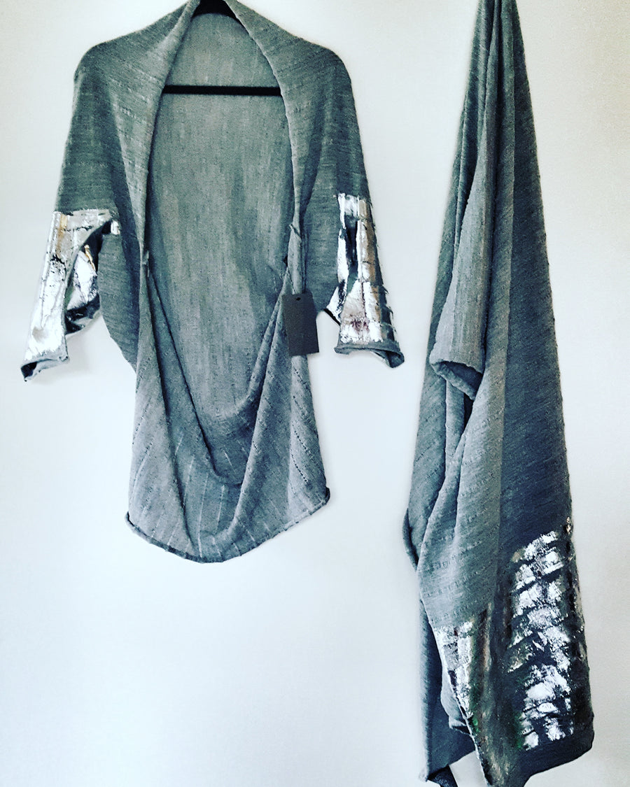Fabrica  baby Alpaca & silk shawl with foil
