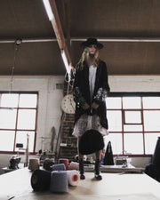Amano distressed linen, loom woven bell dress