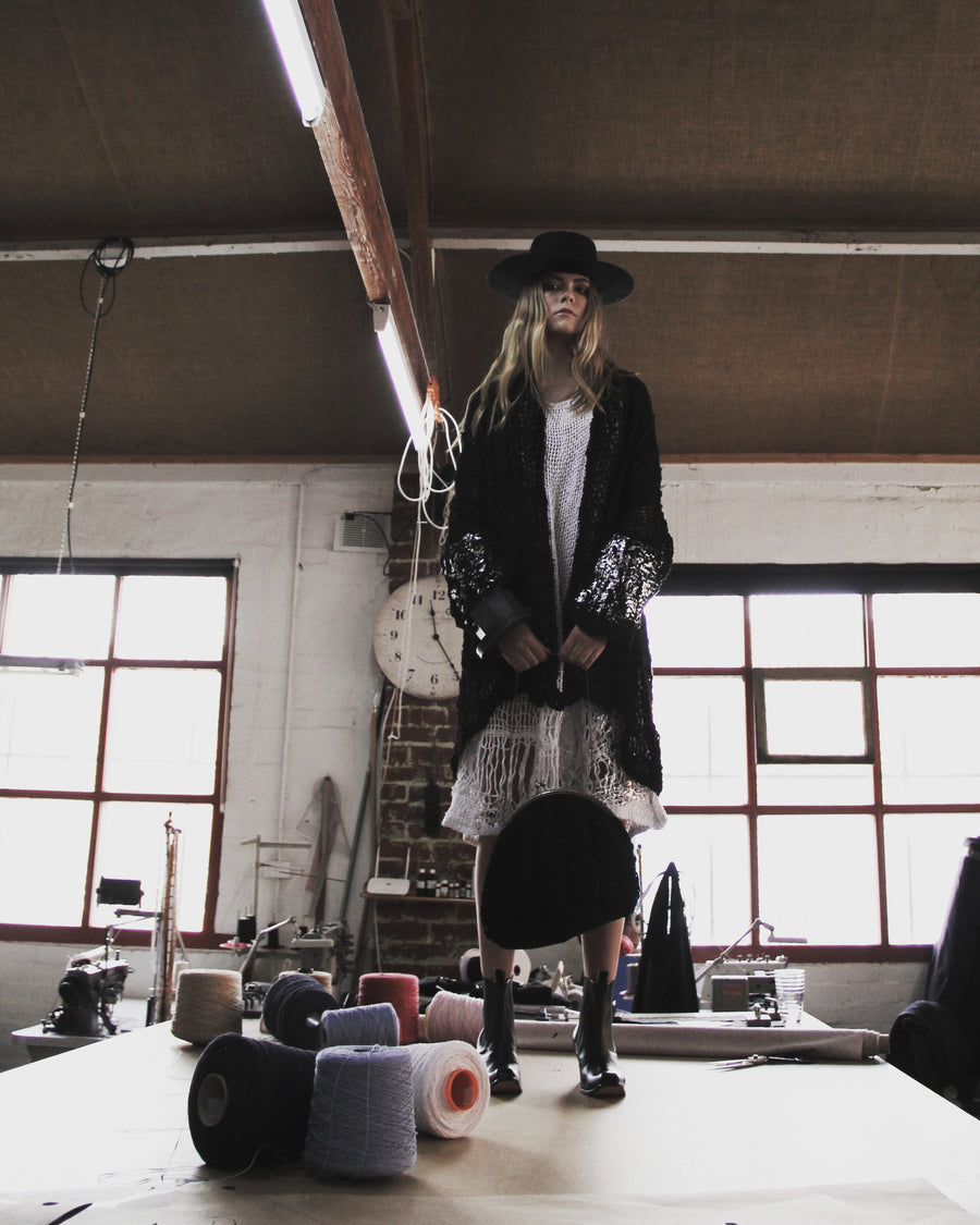 Amano distressed linen, loom woven bell dress