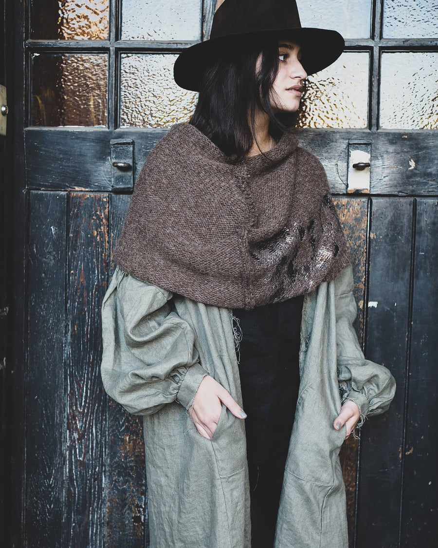Pin-tuck duster / shirt dress (Linen) - sage green