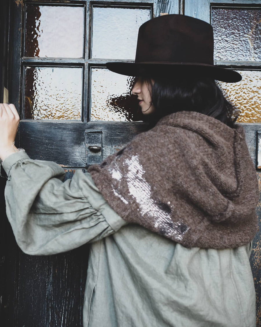 Amano linen pin-tuck duster / dress Khakhi