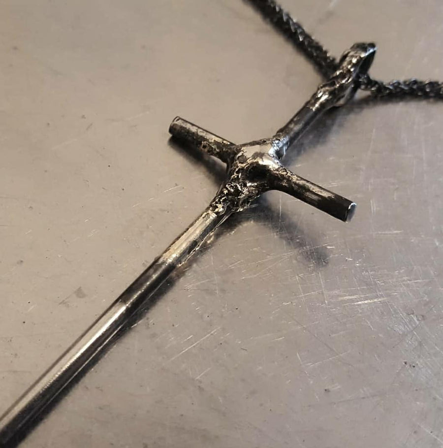Sterling Silver Cross + Chain Pendant Necklace