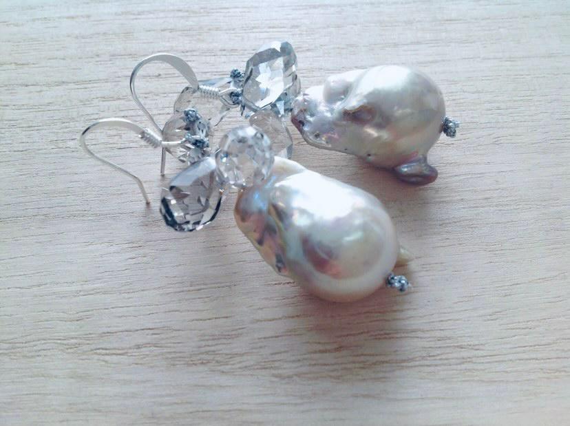 south sea baroque pearl earrings single drop