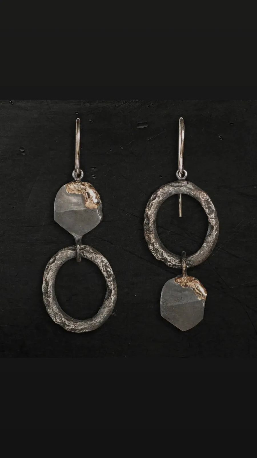 Lee Brennan design lost coin + decayed link earrings