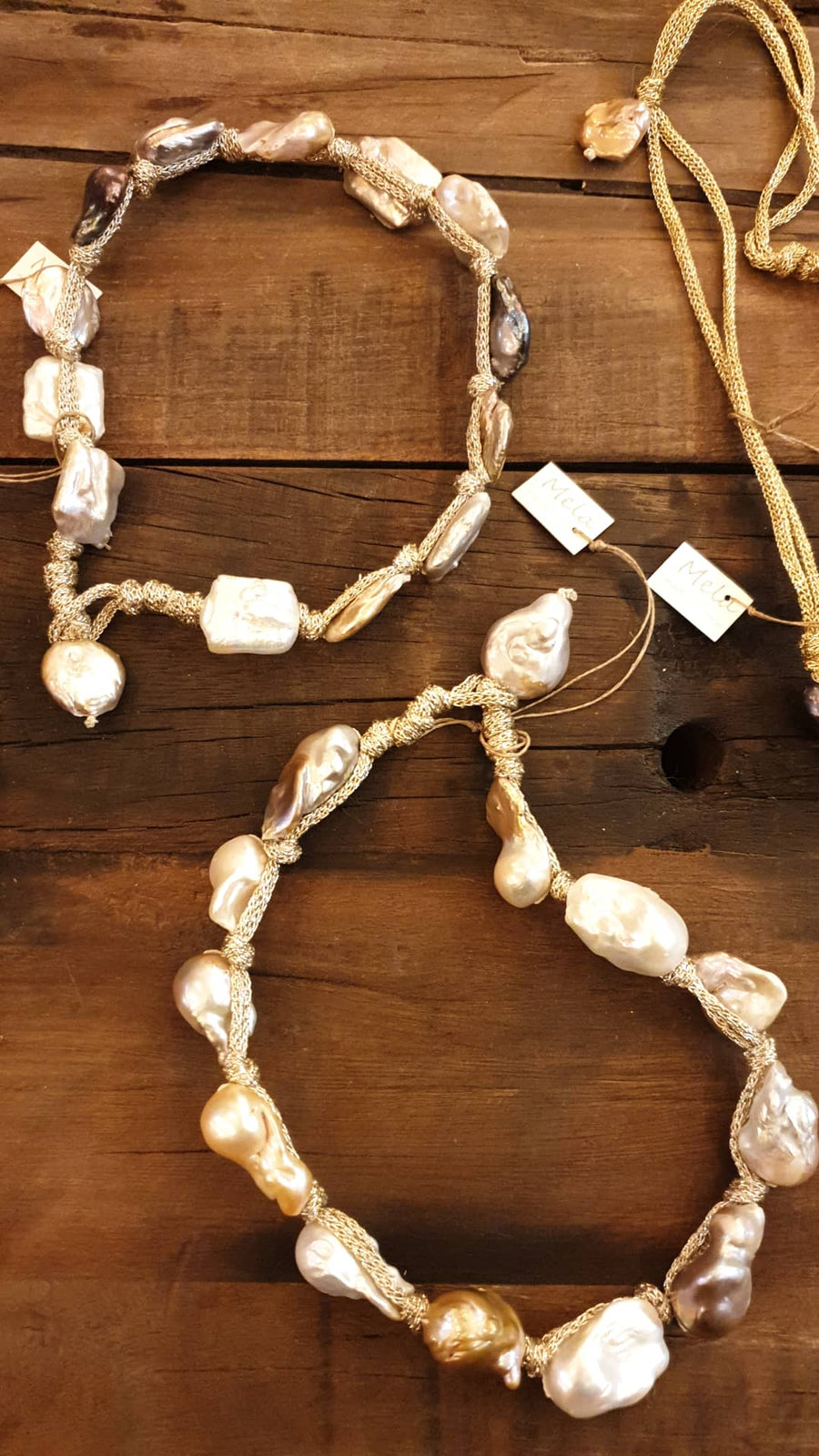 South Sea Baroque Pearl Necklace With Silk (Multicolour Pearls)