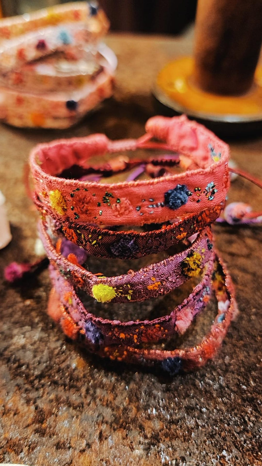 Antonia Rossi hand embroidered silk bracelet