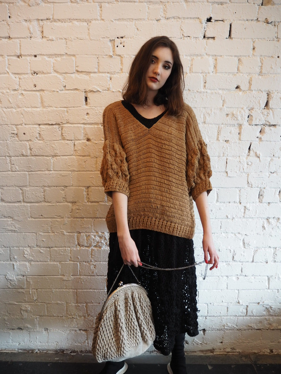 Amano linen handcrochet bluson knit