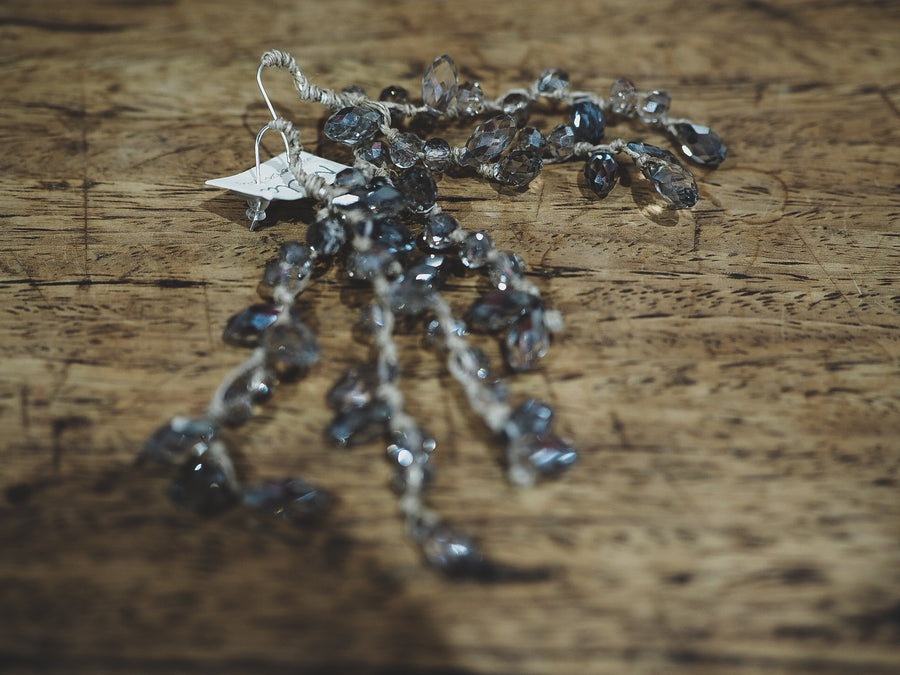 Mela smoky quartz chandelier earrings