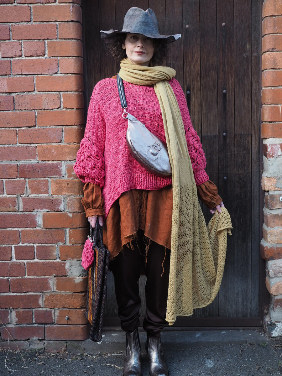 Amano linen handcrochet bluson knit