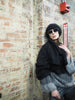 Hand knit V neck sweater (Alpaca) tri Stripe - Darks